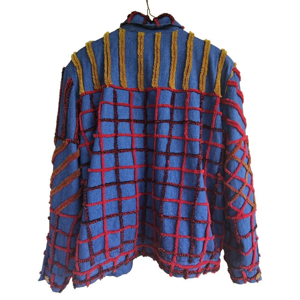 Vintage Stonebridge Chambray Chenille Patchwork Button Down Jacket - Picture 2 of 11